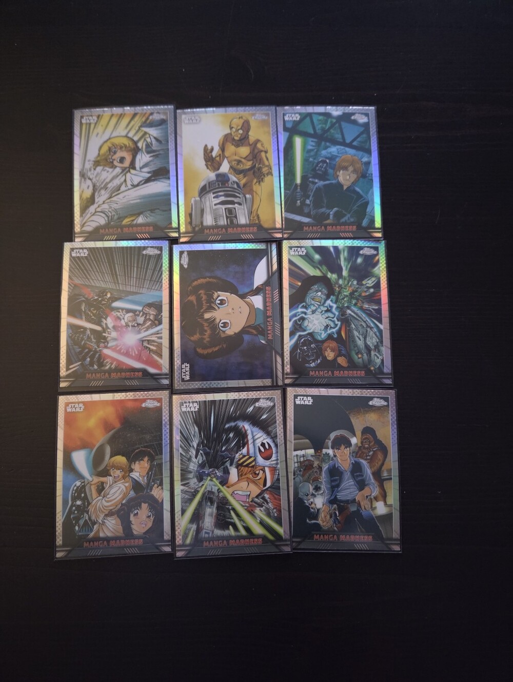 2023 Topps Chrome Star Wars Manga Madness Trading Card Lot of 9, Luke ,Vader etc